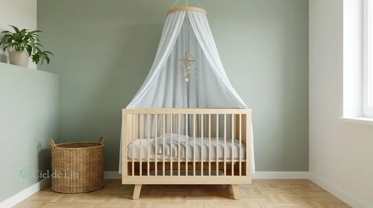 Ciel de lit bébé garçon : idées déco nature et espace