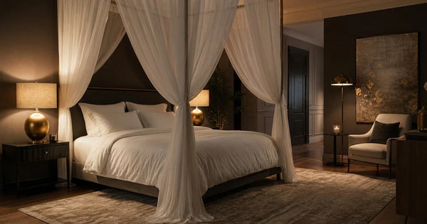 Lit à baldaquin chambre élégante et majestueuse – Ciel de Lin