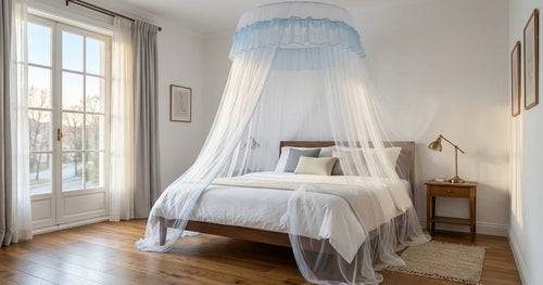 Moustiquaire lit baldaquin suspendu chambre française – Ciel de Lin