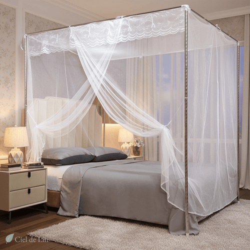 Ciel de lit baldaquin princier adulte – Moustiquaire élégante en dentelle - Vue 1 – Ciel de Lin