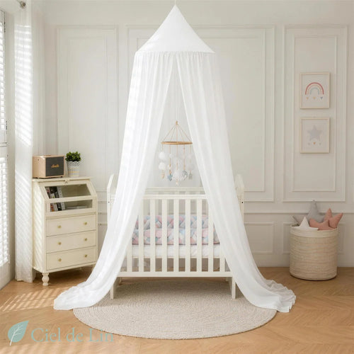 Ciel de lit bébé blanc dôme respirant – Ciel de Lin