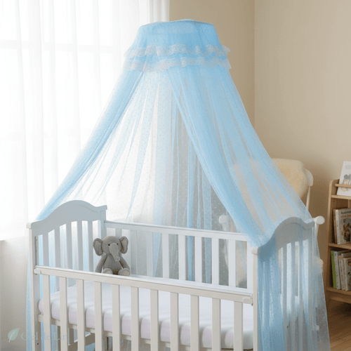 Ciel de lit moustiquaire bébé bleu clair – Ciel de Lin