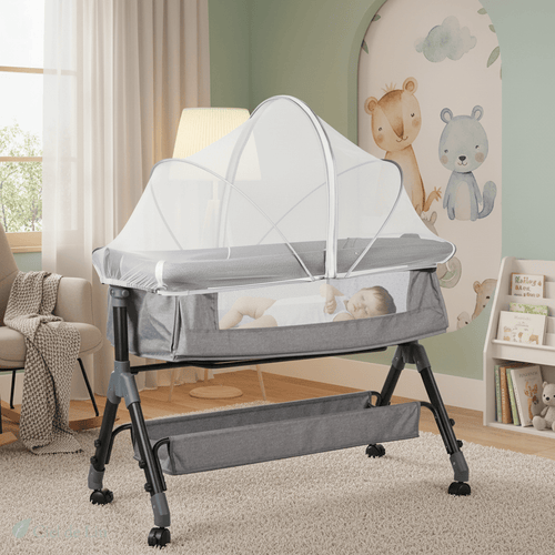 Ciel de lit moustiquaire bébé – Protection respirante pliable anti-insectes pour berceau - Vue 1 – Ciel de Lin
