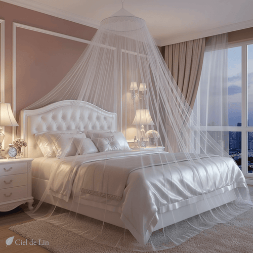 Ciel de lit dôme conique adulte – Moustiquaire décorative respirante - Vue 2 – Ciel de Lin