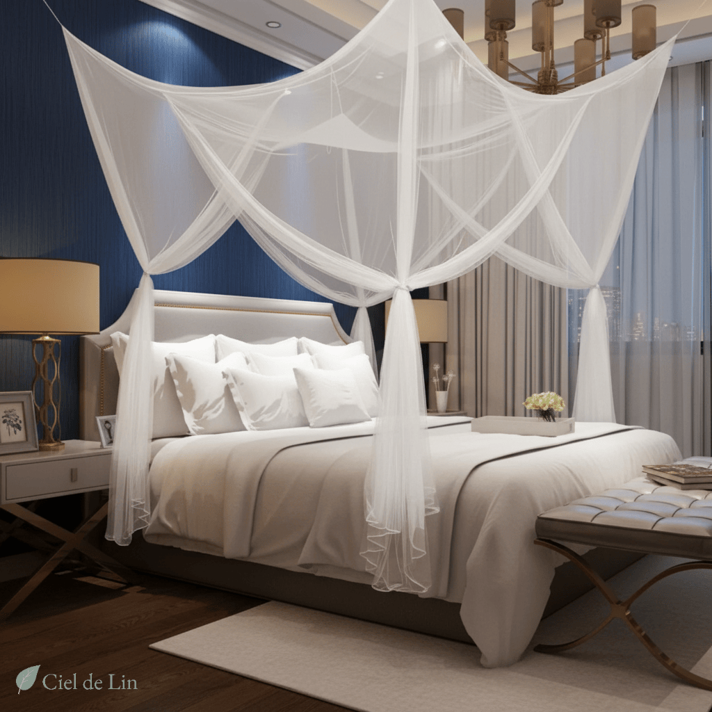 Ciel de lit dôme conique adulte – Moustiquaire décorative respirante - Vue 3 – Ciel de Lin