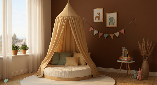 Chambre bébé 2026 : les tendances déco à adopter avec un ciel de lit