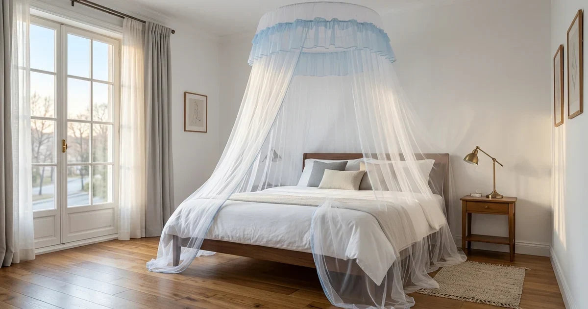 Moustiquaire lit baldaquin suspendu chambre française – Ciel de Lin