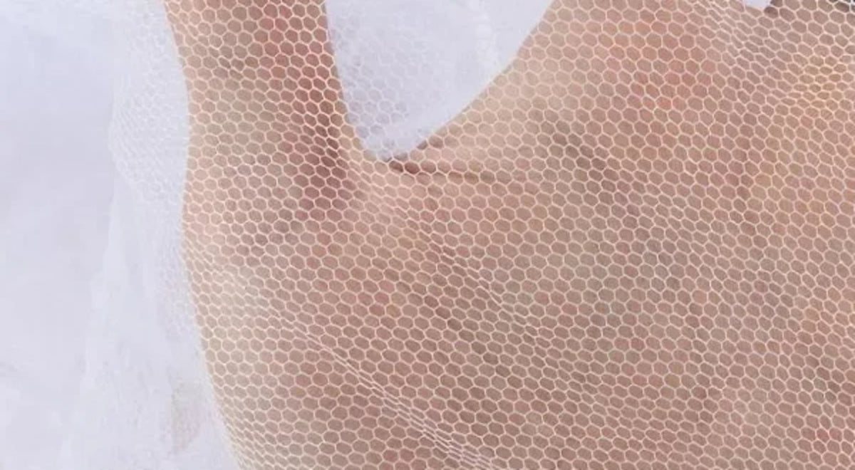 Ciel de lit dôme conique blanc - Détail de la maille