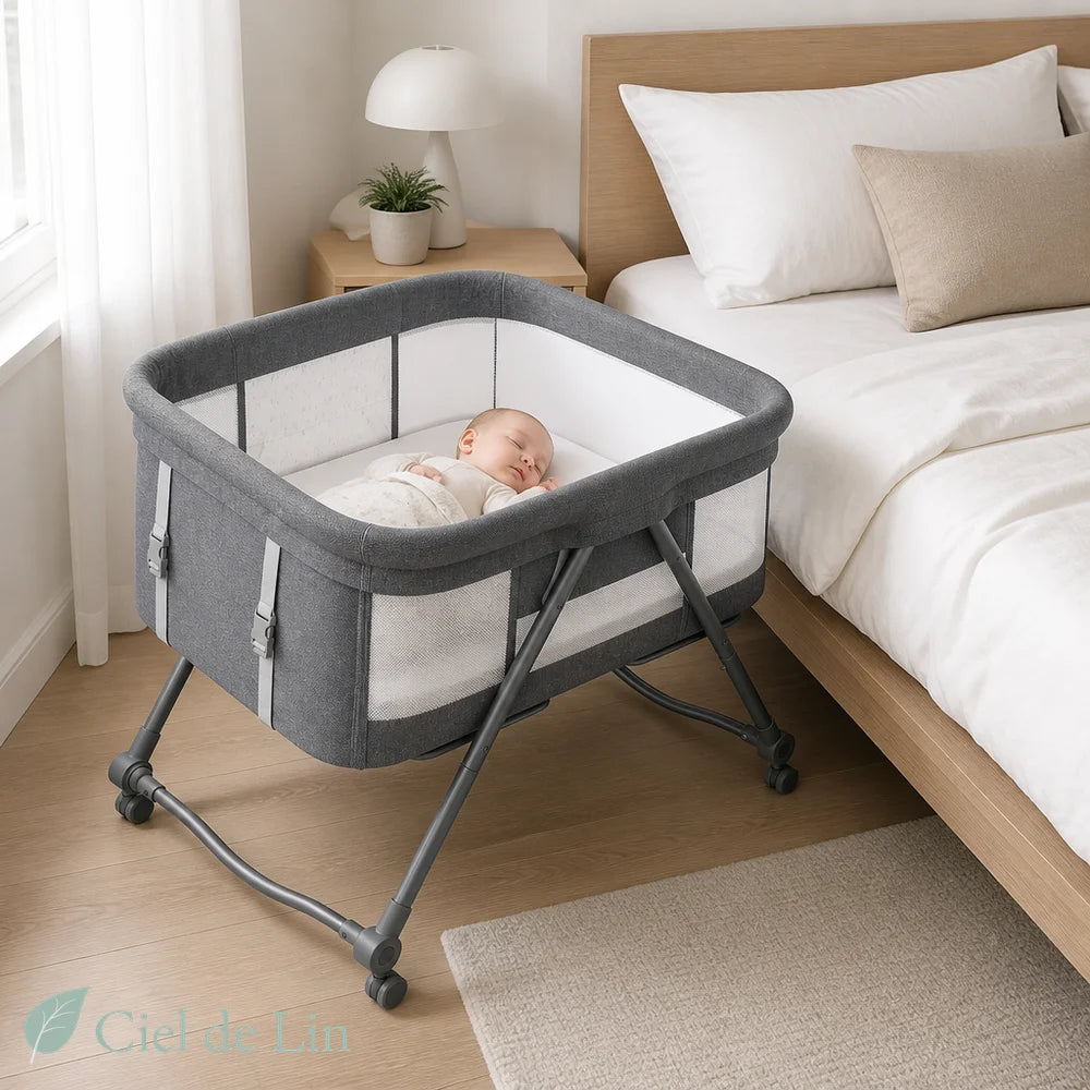 Berceau bébé pliable gris - version basique