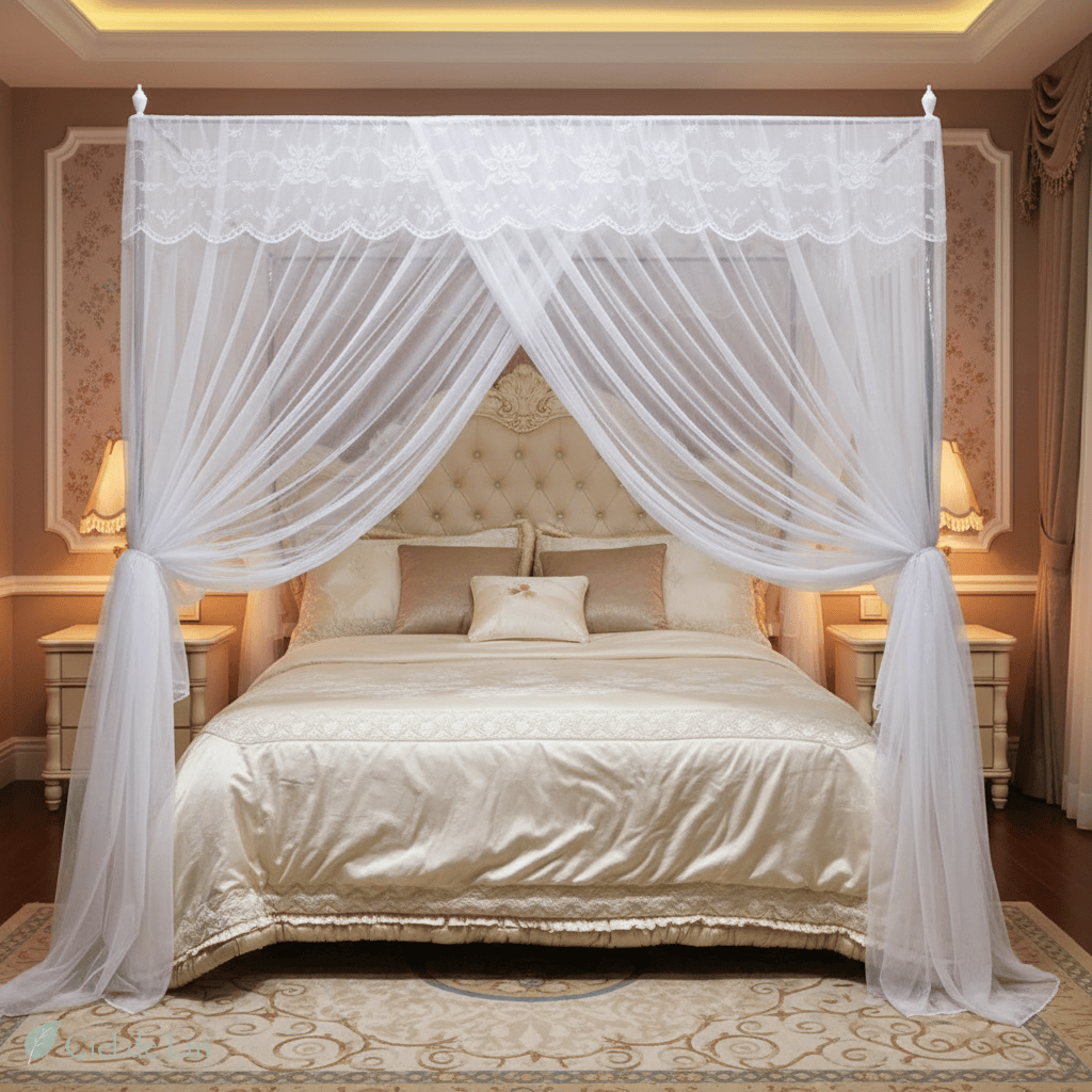 Ciel de lit adulte romantique – Moustiquaire à quatre coins - Vue 5 – Ciel de Lin