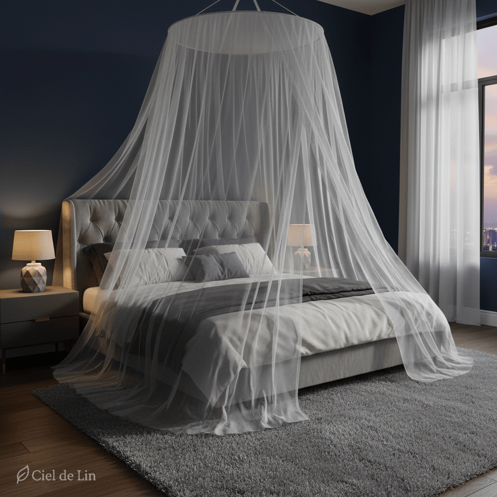 Ciel de lit adulte romantique – Moustiquaire chic - Vue 1 – Ciel de Lin