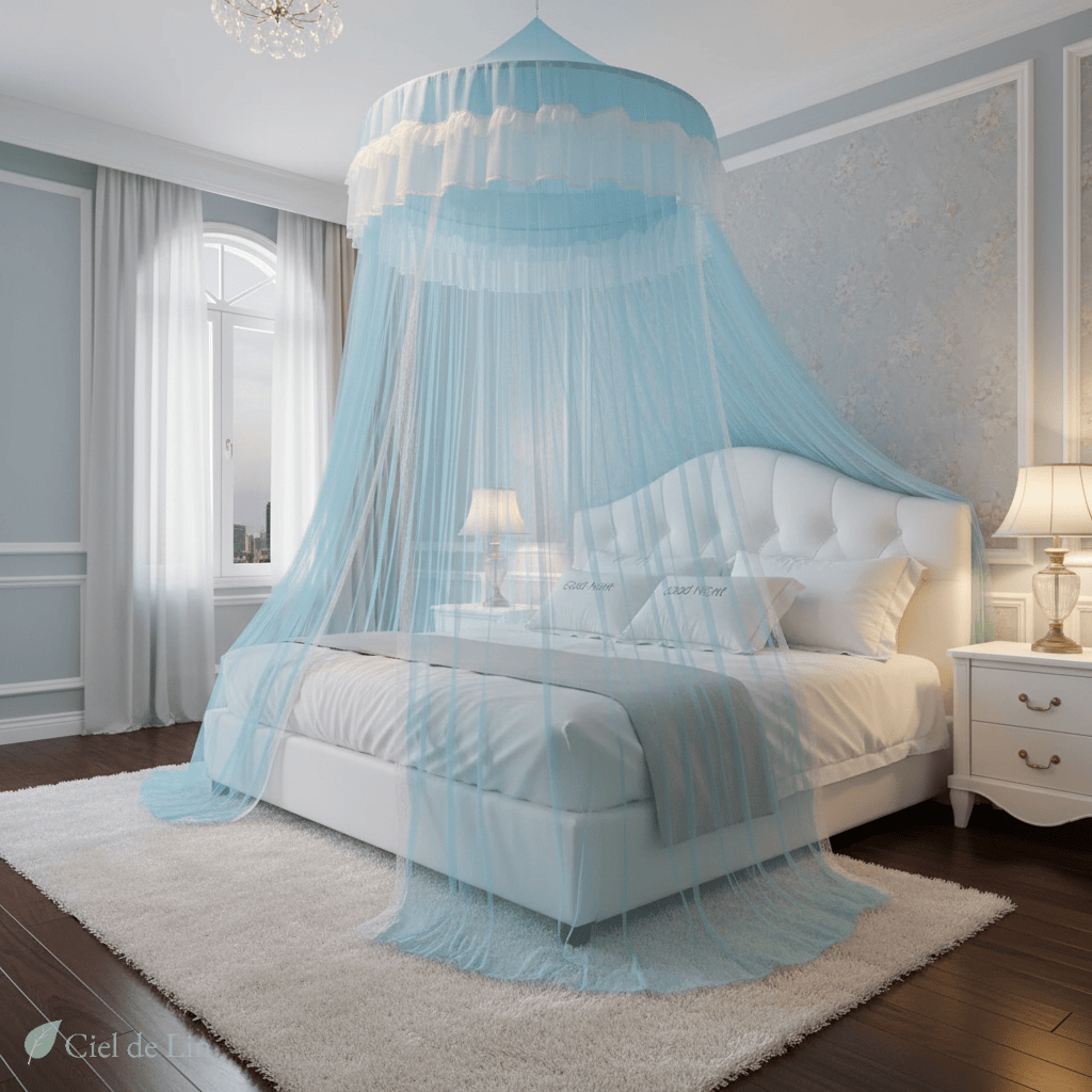 Ciel de lit adulte romantique – Moustiquaire élégante suspendue - Vue 10 – Ciel de Lin