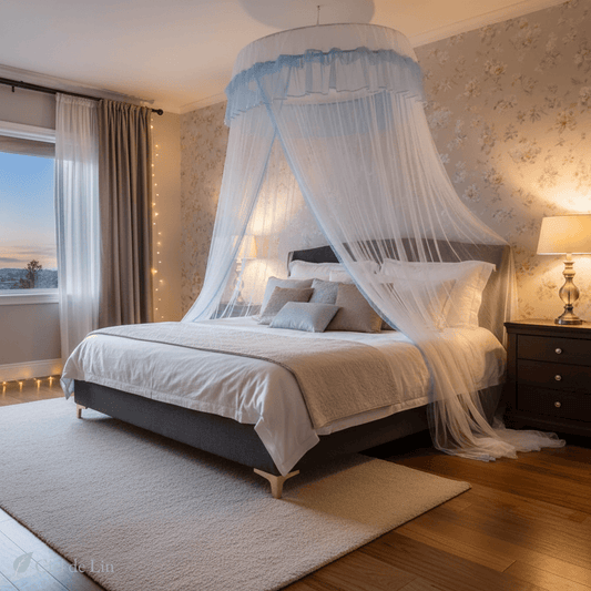 Ciel de lit adulte romantique – Moustiquaire élégante suspendue - Vue 1 – Ciel de Lin