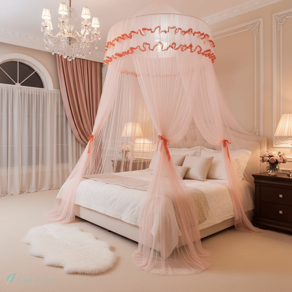 Ciel de lit adulte romantique – Moustiquaire élégante suspendue - Vue 5 – Ciel de Lin