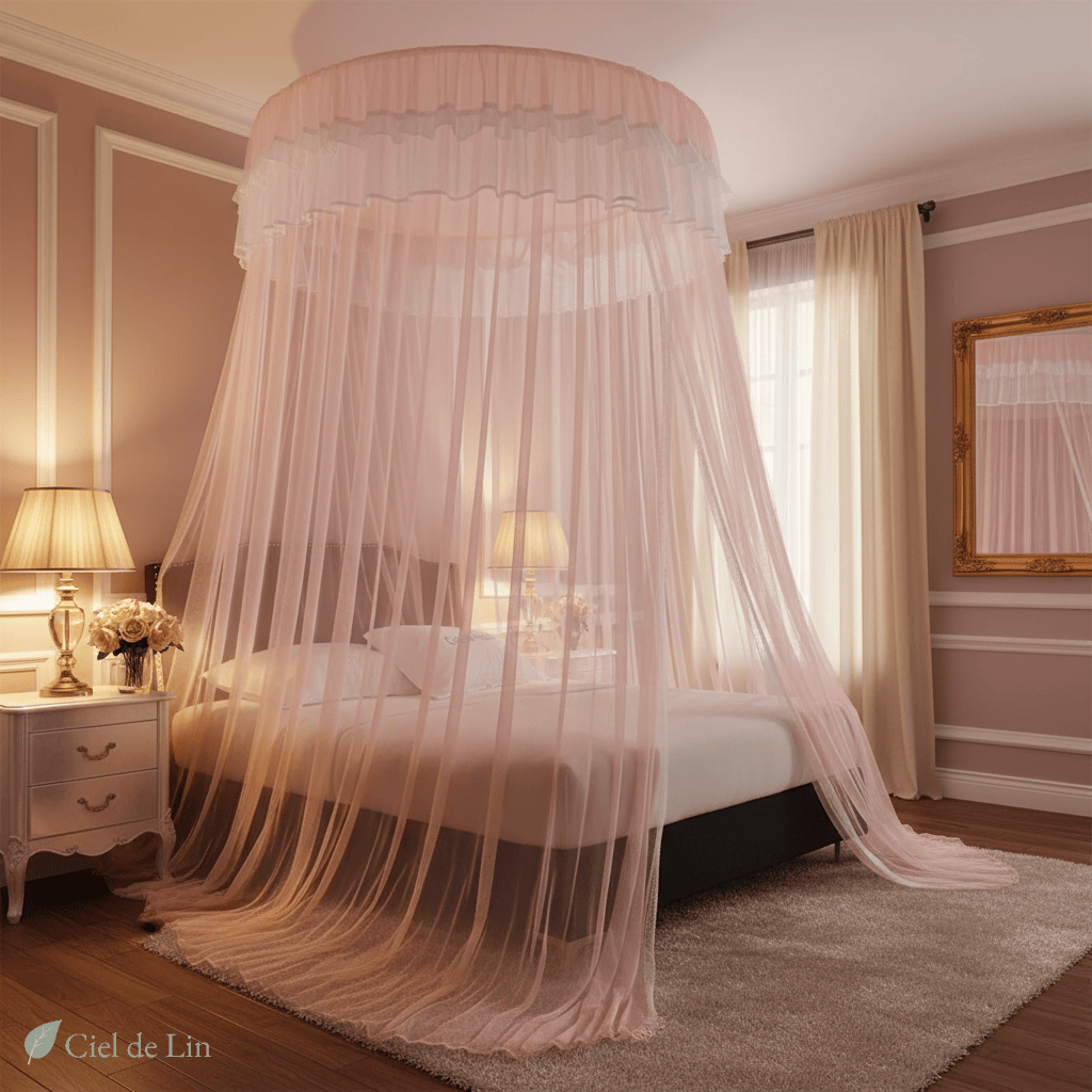 Ciel de lit adulte romantique – Moustiquaire élégante suspendue - Vue 13 – Ciel de Lin