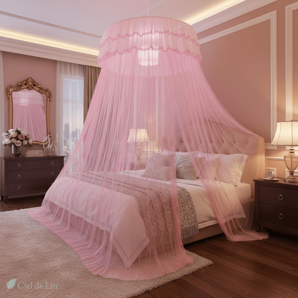 Ciel de lit adulte romantique – Moustiquaire élégante suspendue - Vue 11 – Ciel de Lin