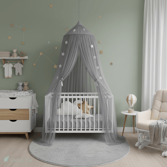 Ciel de lit baldaquin bébé – Douceur et élégance pour la chambre – Ciel de Lin