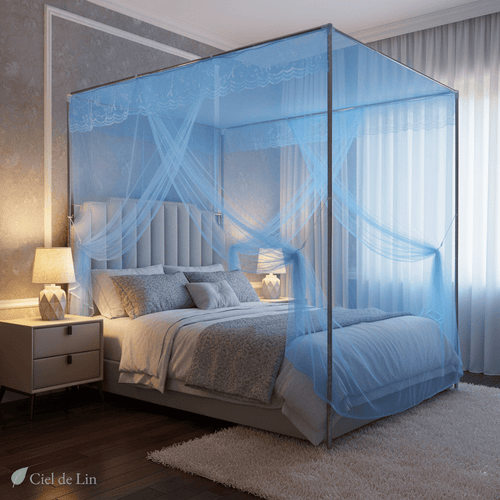 Ciel de lit baldaquin princier adulte – Moustiquaire élégante en dentelle - Vue 2 – Ciel de Lin