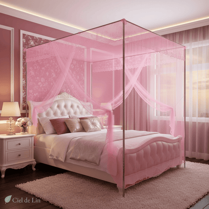 Ciel de lit baldaquin princier adulte – Moustiquaire élégante en dentelle - Vue 4 – Ciel de Lin