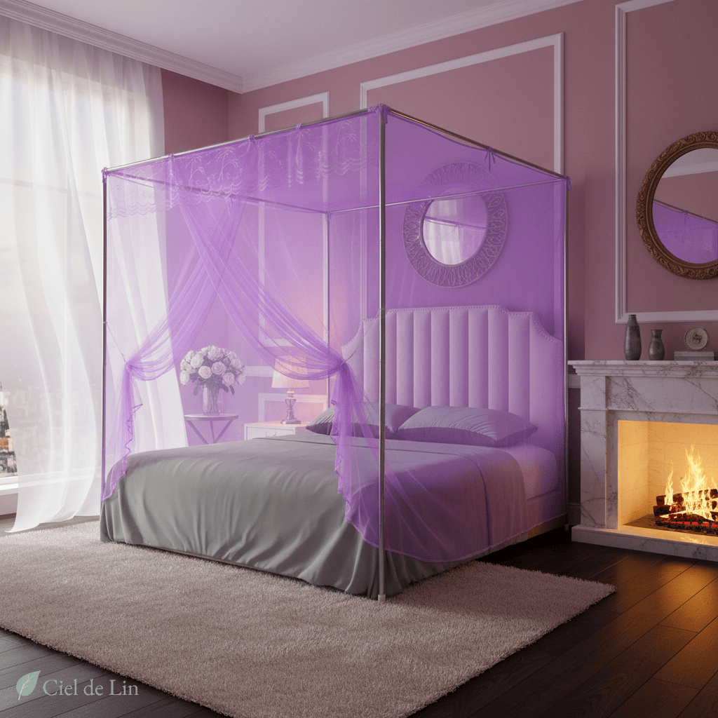 Ciel de lit baldaquin princier adulte – Moustiquaire élégante en dentelle - Vue 3 – Ciel de Lin