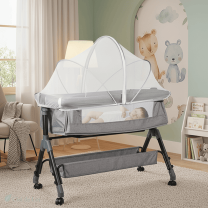 Ciel de lit moustiquaire bébé – Protection respirante pliable anti-insectes pour berceau - Vue 1 – Ciel de Lin