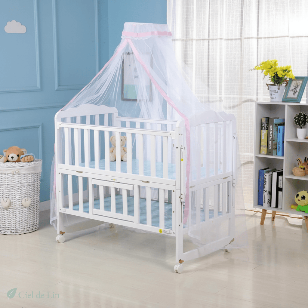 Ciel de lit bébé – Moustiquaire dôme pliable respirante - Vue 2 – Ciel de Lin
