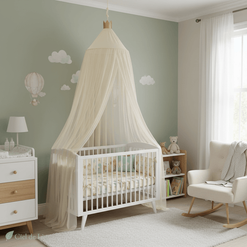 Ciel de lit bébé – Moustiquaire en coton décorative - Vue 1 – Ciel de Lin