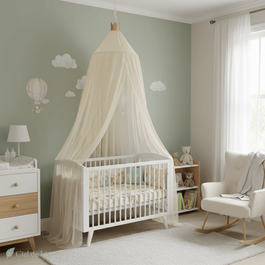 Ciel de lit bébé – Moustiquaire en coton décorative - Vue 1 – Ciel de Lin