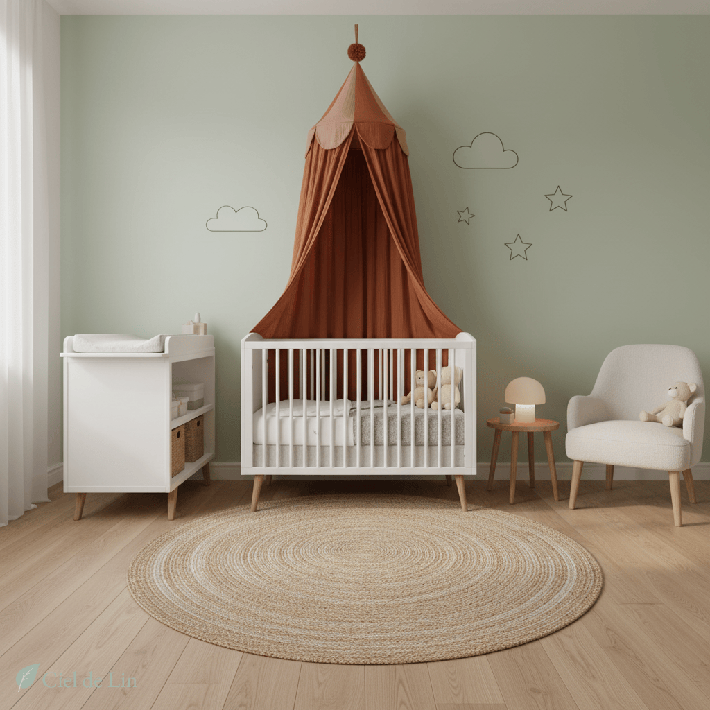 Ciel de lit bébé – Moustiquaire en coton décorative - Vue 9 – Ciel de Lin