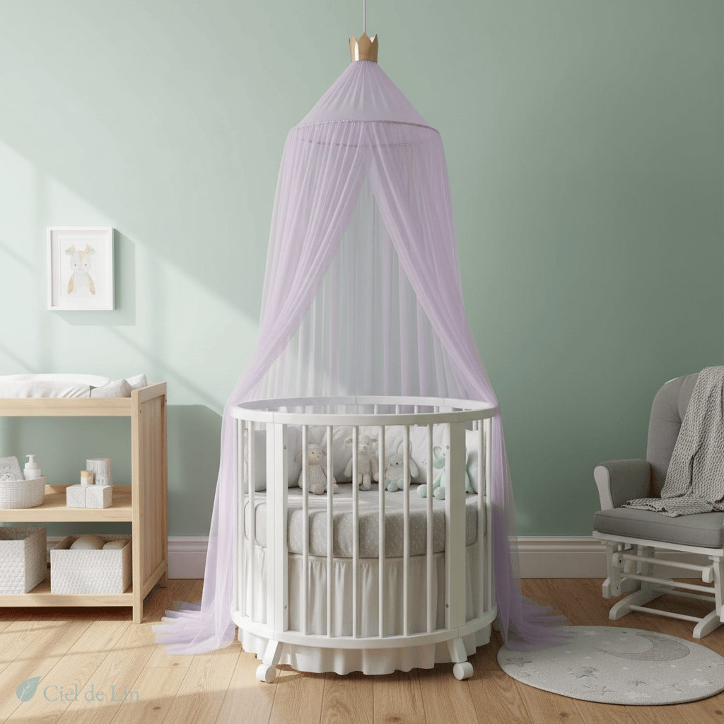 Ciel de lit bébé – Moustiquaire en coton décorative - Vue 5 – Ciel de Lin