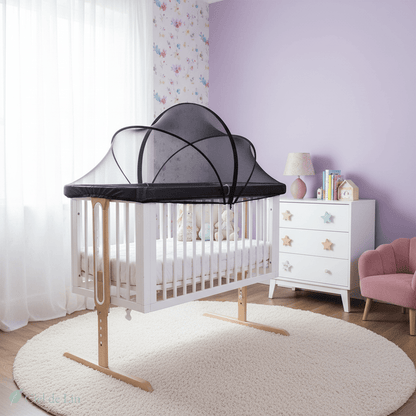 Ciel de lit bébé – Moustiquaire en dôme respirante et portable - Vue 2 – Ciel de Lin
