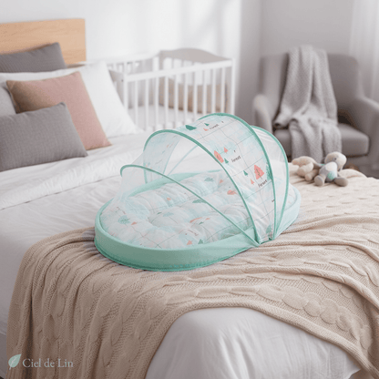 Ciel de lit bébé – Moustiquaire pliable 3 pièces pour sommeil serein - Vue 2 – Ciel de Lin
