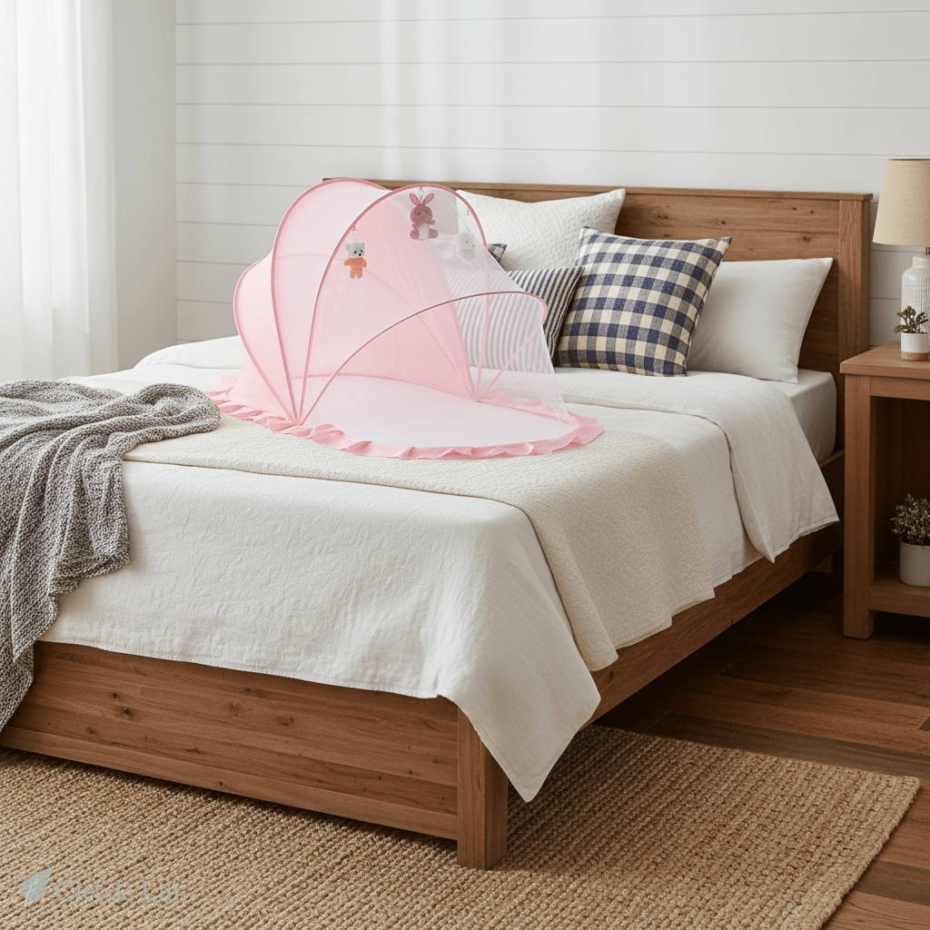 Ciel de lit bébé – Moustiquaire pliable en tente pour sommeil serein - Vue 2 – Ciel de Lin