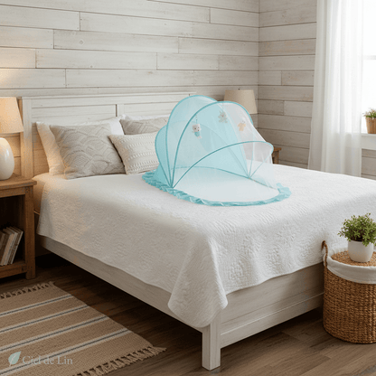 Ciel de lit bébé – Moustiquaire pliable en tente pour sommeil serein - Vue 3 – Ciel de Lin