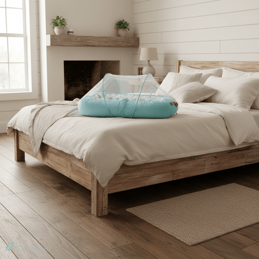 Ciel de lit bébé – Moustiquaire pliable portable pour berceau - Vue 1 – Ciel de Lin