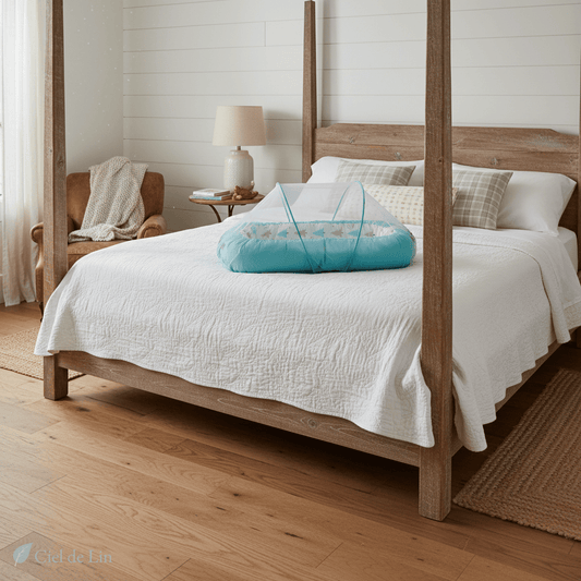 Ciel de lit bébé – Moustiquaire pliable portable pour sommeil paisible - Vue 1 – Ciel de Lin