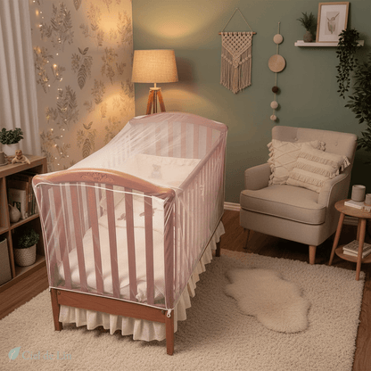 Ciel de lit bébé moustiquaire pliable – Protection anti-insectes respirante – Ciel de Lin