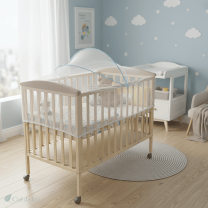 Ciel de lit bébé – Moustiquaire pliable respirante et décorative - Vue 1 – Ciel de Lin