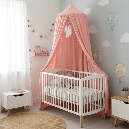 Ciel de lit bébé gaze de coton rose pâle – Ciel de Lin