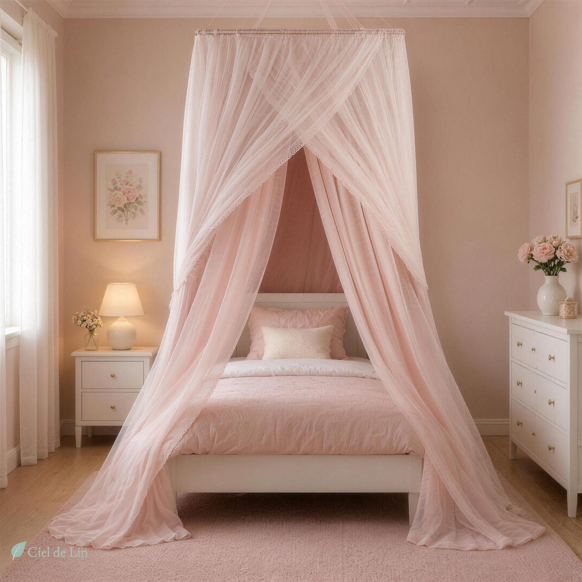 Ciel de lit dentelle rose filles adultes 2160x2160 – Ciel de Lin