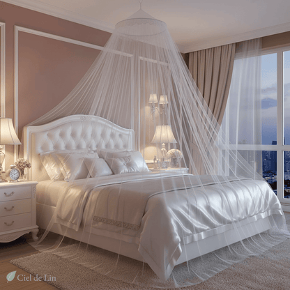 Ciel de lit dôme conique adulte – Moustiquaire décorative respirante - Vue 2 – Ciel de Lin