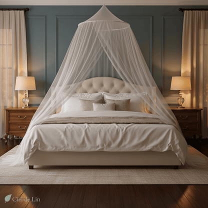 Ciel de lit moustiquaire dôme – Protection cosy et élégante - Vue 4 – Ciel de Lin