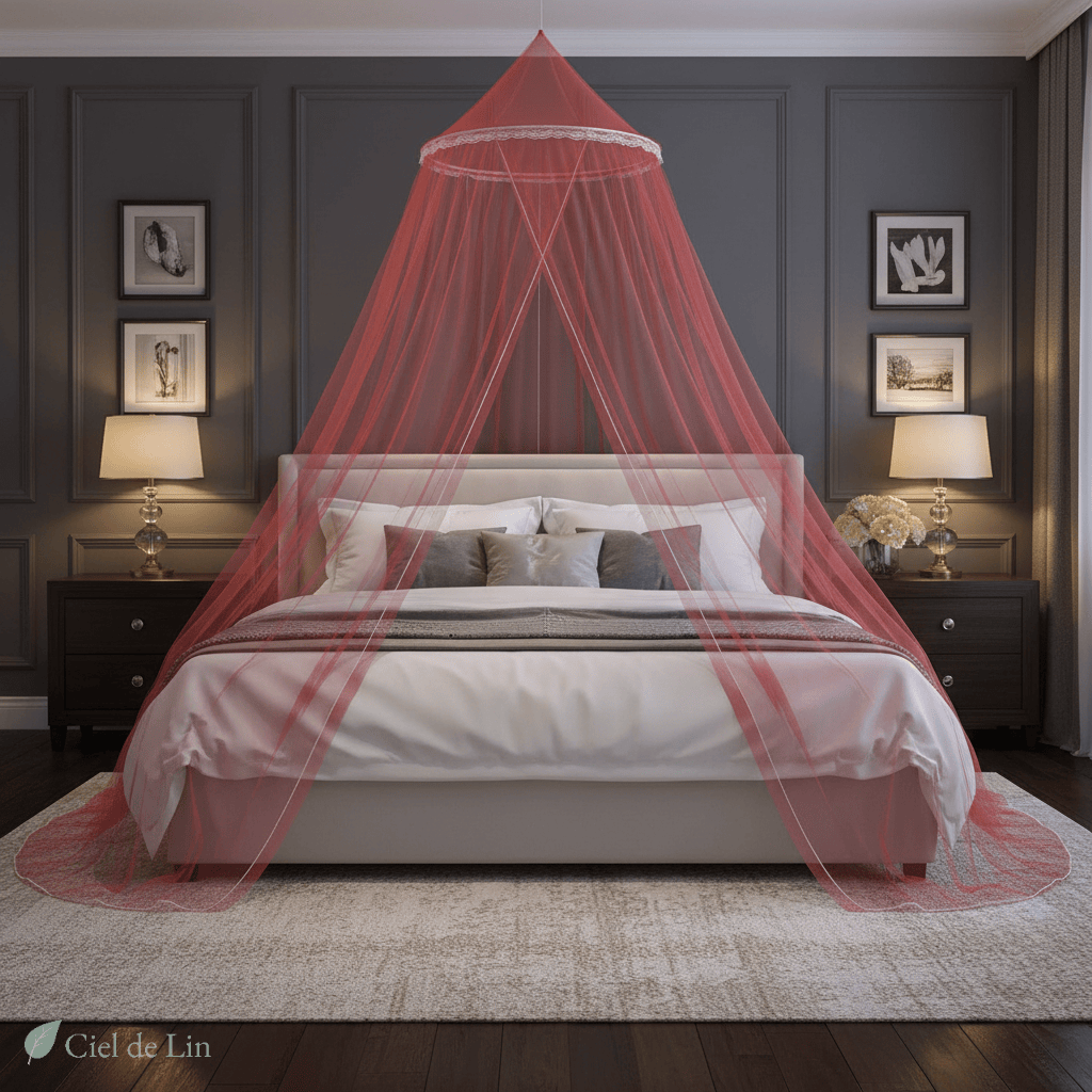 Ciel de lit moustiquaire dôme – Protection cosy et élégante - Vue 3 – Ciel de Lin