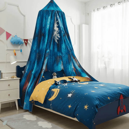 Ciel de lit enfant dôme de nuit – Baldaquin moustiquaire décoratif pour chambre cosy - Vue 1 – Ciel de Lin