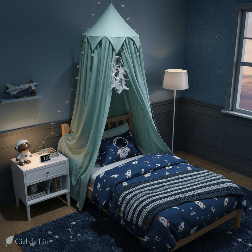 Ciel de lit enfant – Baldaquin conique décoratif pour chambre d’enfant - Vue 2 – Ciel de Lin