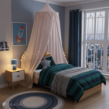 Ciel de lit enfant – Baldaquin conique décoratif pour chambre d’enfant - Vue 1 – Ciel de Lin