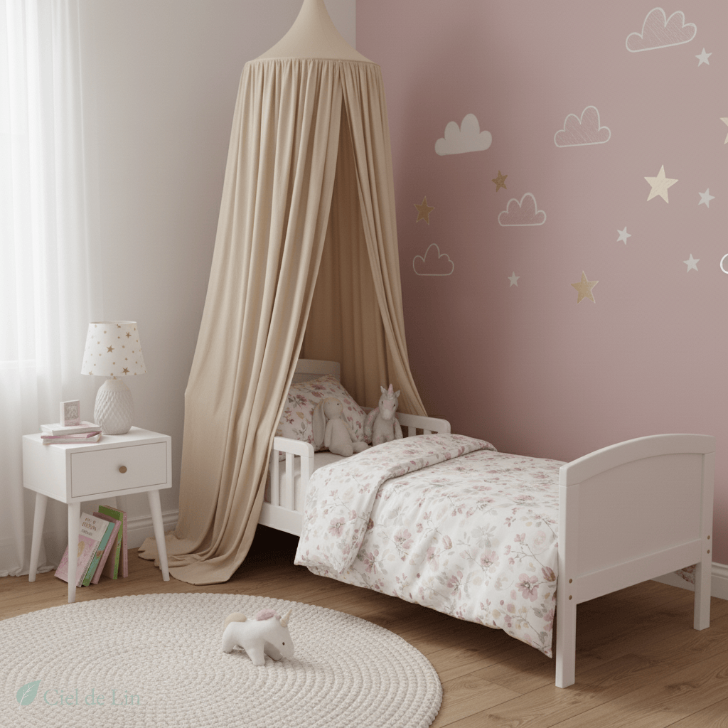 Ciel de lit enfant conique – Tente décorative cosy - Vue 2 – Ciel de Lin