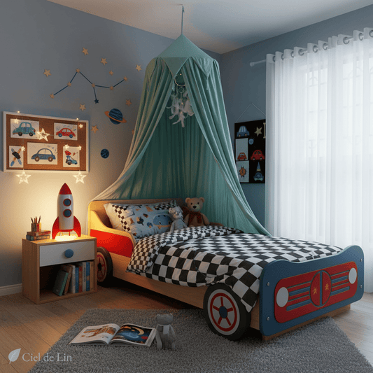 Ciel de lit enfant moustiquaire – Baldaquin décoratif suspendu en dôme - Vue 1 – Ciel de Lin