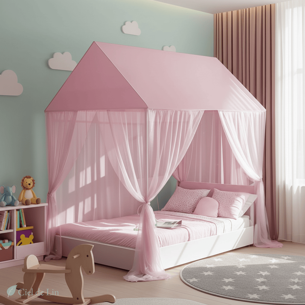 Ciel de lit enfant – Moustiquaire suspendue protectrice - Vue 3 – Ciel de Lin
