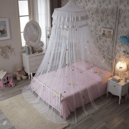 Ciel de lit fille dôme romantique – Moustiquaire élégante pour chambre enchantée - Vue 3 – Ciel de Lin